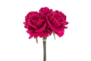 SET 5 ROSE PLASTICA REAL TOUCH 30CM COL.FUCSIA