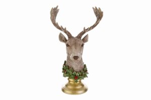 TESTA RENNA RESINA NATALIZIA 22x18xh.36CM