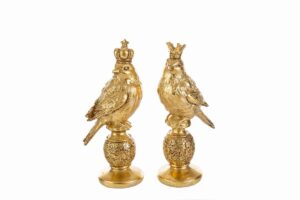 UCCELLINO RESINA NATALIZIO ORO 2ASS.9x7xh.21CM