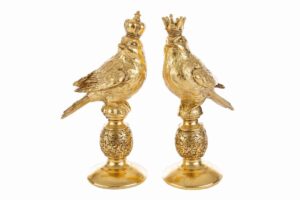 UCCELLINO RESINA NATALIZIO ORO 2ASS.14,5x11xh.29CM