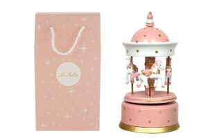 CARILLON LEGNO GIOSTRINA ROSA 10,5Xh.21CM C/SHOPPER 156609