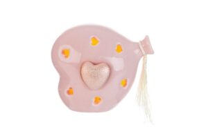 CUORE BALLOON PORCELLANA LED ROSA 11x8x11CM C/SHOPPER 13693