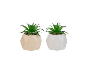 VASETTO PIANTINA ARTIFICIALE 2COL.ASS.d.7xh.8CM C/SHOPPER 13692