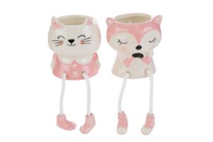 CANDELA ANIMALI PORCELLANA 2ASS.7,5x7,5xh.8,5CM ROSA C/SHOPPER 13693