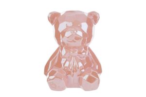 SALVADANAIO ORSETTO PORCELLANA 14x13xh.18CM ROSA C/SHOPPER 13699