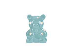 ORSETTO PORCELLANA LED 8×7,5xh.10CM CELESTE C/SHOPPER 13693