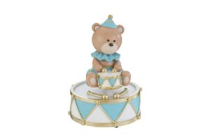 CARILLON ORSETTO RESINA CELESTE 11x11xh.16,5CM