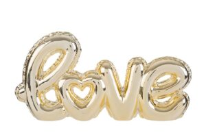 SCRITTA LOVE PORCELLANA ORO 32x5xh.16CM