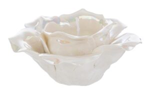 CANDELA ROSA PORCELLANA BIANCA 14x14xh.7,5CM