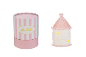 GIOSTRINA LED PORCELLANA ROSA 8x8xh.12CM C/ASTUCCIO