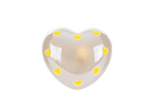 CUORE LED PORCELLANA BIANCO 8x8xh.5CM C/SHOPPER 13692