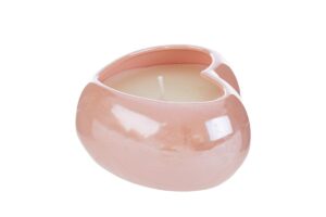 CANDELA SOIA CUORE PORCELLANA ROSA 11x10xh.5,5CM C/SHOPPER 13693