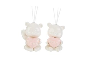 PROFUMATORE ORSETTO CUORE PORCELLANA 2ASS.ROSA 9,5x9xh.13CM C/ASTUCCIO