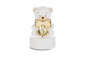 CARILLON ORSETTO PORCELLANA 9xh.14CM BIANCO C/SHOPPER 13694