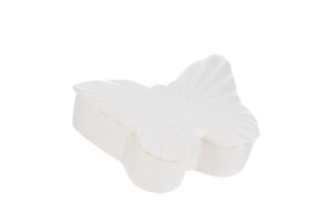 SCATOLA FARFALLA PORCELLANA 14x10,5xh.4,5CM BIANCO