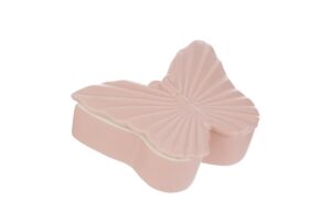 SCATOLA FARFALLA PORCELLANA 14x10,5xh.4,5CM ROSA