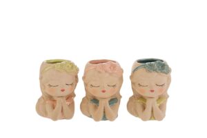 VASO CERAMICA GIRL 3 ASS. 6,5xh.9 CM C/SHOPPER 13693