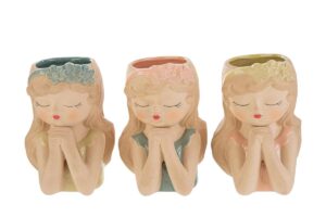 VASO CERAMICA GIRL 3 ASS. 14x11xh.19 CM C/SHOPPER 156573