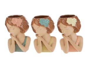 VASO CERAMICA GIRL 3 ASS. 11,5x10,5xh.15,5 CM C/SHOPPER 13893