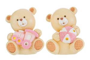 ORSETTO LED RESINA ROSA 2 ASS.6x8xh.9CM