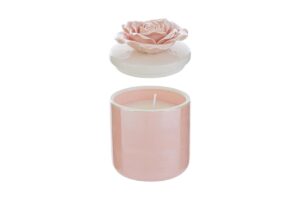 CANDELA SCATOLA PORCELLANA ROSA 7,5x7,5xh.10,5CM C/ASTUCCIO