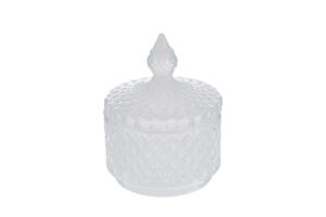 SCATOLA VETRO DOROTHY COL.BIANCOdiam.8,5xh.11CM