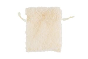 SACCHETTO ORGANZA ROSELLINE 10x12CM PANNA