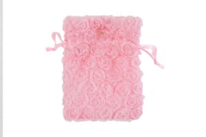SACCHETTO ORGANZA ROSELLINE 10x12CM ROSA