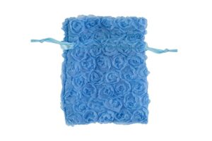 SACCHETTO ORGANZA ROSELLINE 10x12CM CELESTE