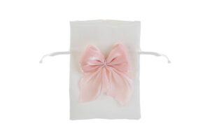 SACCHETTO RASO FIOCCO COL.ROSA 10x14CM