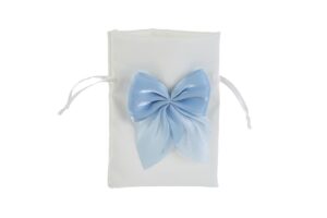 SACCHETTO RASO FIOCCO COL.CELESTE 10x14CM