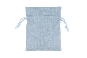 SACCHETTO CELESTE LAMINATO ARGENTO 10x12CM