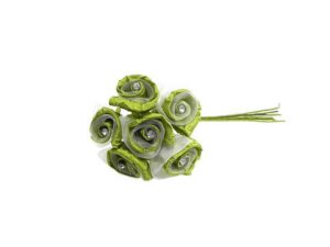 BOCCIOLO ROSA C/STRASS COL. VERDE 3 CM *OUTLET*