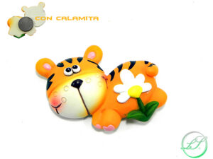 TIGRE IN RESINA C/MAGNETE 6XH.4 CM. *OUTLET*