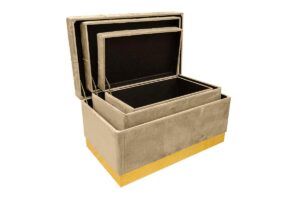 SET 3 BAULI IMBOTTITI COL.BEIGE 68X40X40 CM