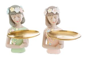 GIRL RESINA C/VASSOIO 2 ASS.18x14,5xh.30 CM