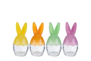 SCATOLA UOVO PASQUA VETRO 4 COL.ASS.8,5x8,5xh.17CM