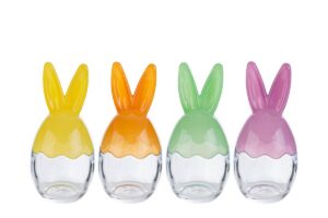 SCATOLA UOVO PASQUA VETRO 4 COL.ASS.10,5x10,5xh.21CM