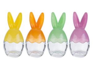 SCATOLA UOVO PASQUA VETRO 4 COL.ASS.12,5x12,5xh.26CM