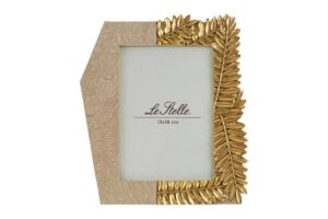 PORTAFOTO IN RESINA BEIGE/ORO 13X18 mis.est.23,5x20,5CM