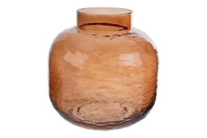 VASO VETRO COL.MARRONE 20x20xh.20CM