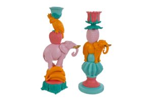 PORTACANDELE RESINA ELEFANTE 2ASS.10x8x24,5CM