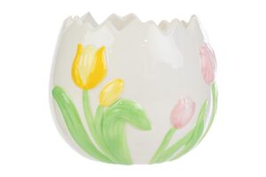 VASETTO UOVO PORCELLANA TULIPANI13x13xh.11CM