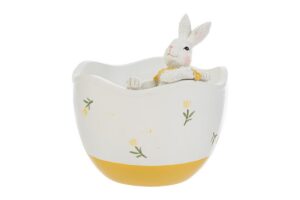 VASETTO UOVO PASQUA RESINA 13x13xh.14CM