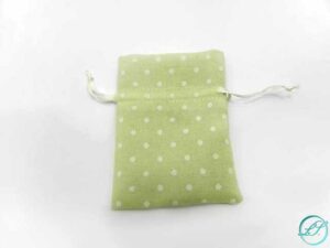 SACCHETTO COTONE POIS VERDE MELA7XH.10 CM *OUTLET*