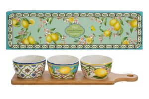 SET 3 CIOTOLE PORCELLANA DEC.LIMONI 31,5X10X6CM C/ASTUCCIO