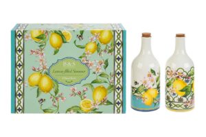 SET OLIO/ACETO PORCELLANA DEC.LIMONI 7,5X20CM C/ASTUCCIO