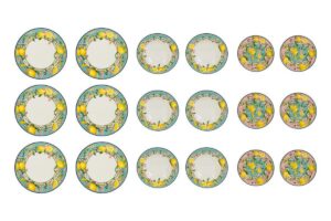 SET 18 PZ SERVIZIO PIATTI PORCELLANA DEC.LIMONI C/ASTUCCIO