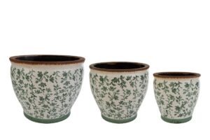 SET 3 PZ VASO CERAMICA 38,5xh.31,5 CM M.30x28 P.22,5x22,5