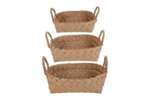 SET 3 CESTI IN PAPER RATTAN COLORE NATURALE 35x9,5xh.16